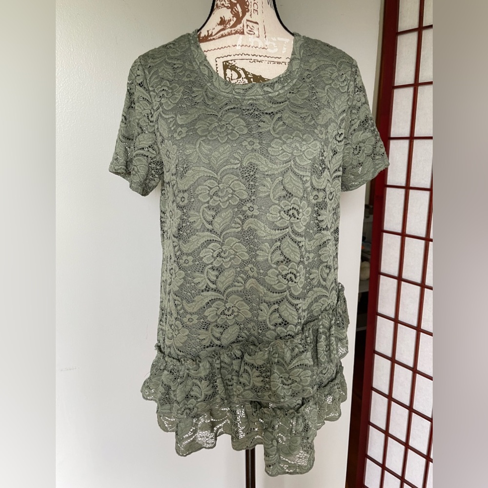 Bobeau Ladies Top, size L, Green